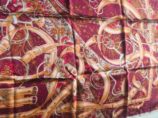 Foulard in seta vintage oro e rosso
