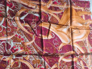 Foulard in seta vintage oro e rosso