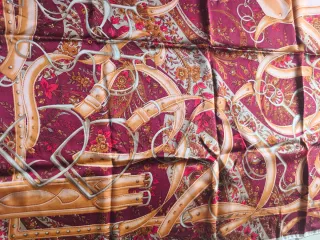 Foulard in seta vintage oro e rosso