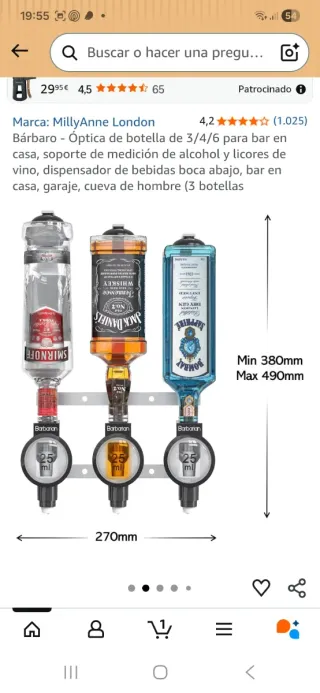 Dispensador de bebida 25 ml Solo recogidas