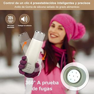 Hervidor Electrico Bear 4 300ml Temperatura Control Portátil De Un Solo Clic, Taza Térmica De Calentamiento Rápido De Viaje De Tres En Uno, Doble Capa 304 Acero Inoxidable
