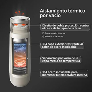 Hervidor Electrico Bear 4 300ml Temperatura Control Portátil De Un Solo Clic, Taza Térmica De Calentamiento Rápido De Viaje De Tres En Uno, Doble Capa 304 Acero Inoxidable