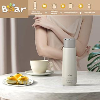 Hervidor Electrico Bear 4 300ml Temperatura Control Portátil De Un Solo Clic, Taza Térmica De Calentamiento Rápido De Viaje De Tres En Uno, Doble Capa 304 Acero Inoxidable