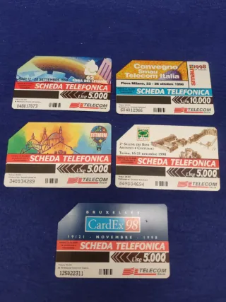 Lotto 5 Schede Telefoniche Telecom Italia