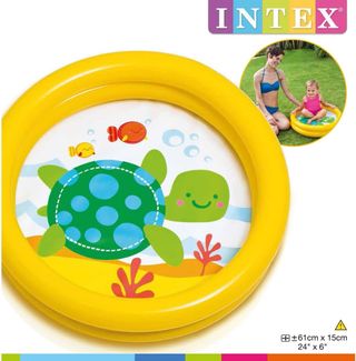 INTEX Piscina Infantil 2 Anillas DM-PN2400648 Nuevo (61x15cm) amarillo