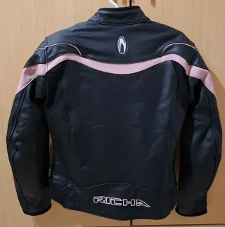 Chaqueta Moto Richa Mujer Negra y Rosa