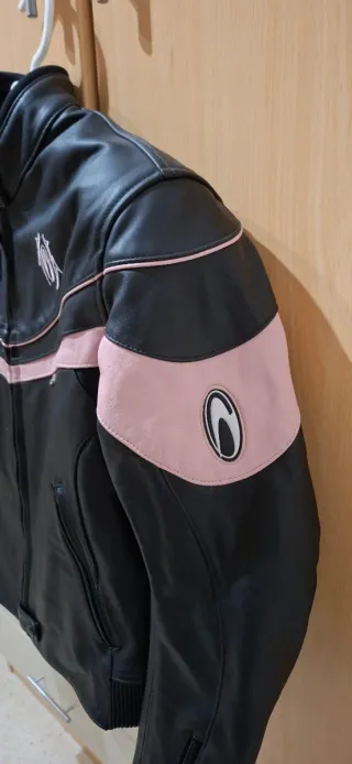 Chaqueta Moto Richa Mujer Negra y Rosa