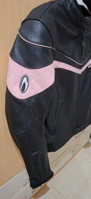 Chaqueta Moto Richa Mujer Negra y Rosa