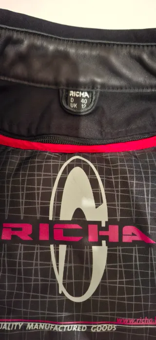 Chaqueta Moto Richa Mujer Negra y Rosa