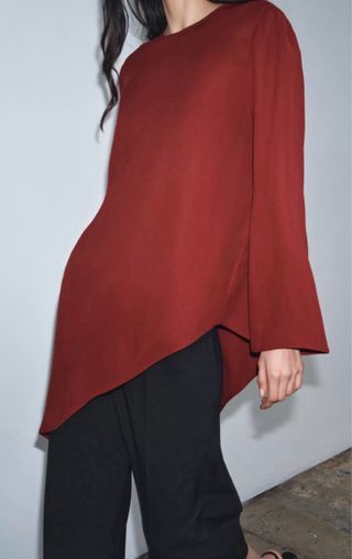 Camisa asimétrica Zara Talla S