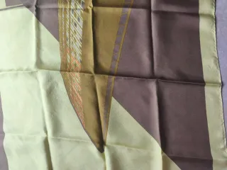 Foulard seta vintage marrone e giallo