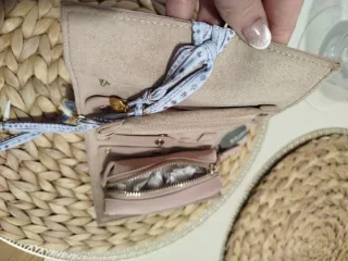 Porta joyas beige y rosa