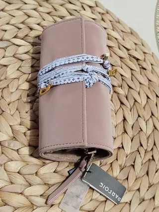 Porta joyas beige y rosa