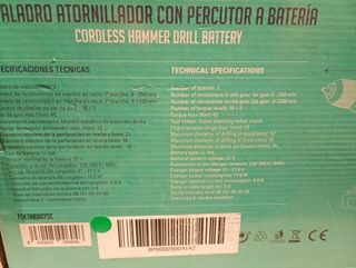 Taladro Atornillador 21V 2 Baterías 2Ah