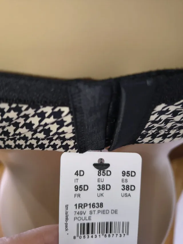 Reggiseno Tezenis nero con pizzo nuovo taglia 4D