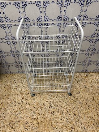 Carrito organizador blanco con ruedas