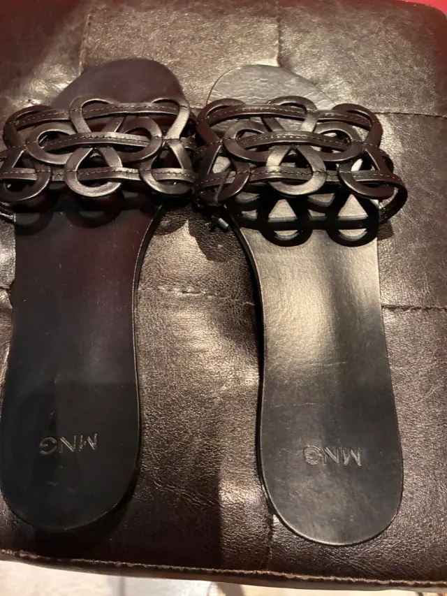 Sandalias Mango Negras Talla 38