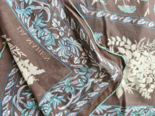 Foulard in seta vintage marrone e verde acqua