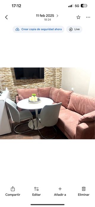 Sofá, mesa y 4 sillas de salón