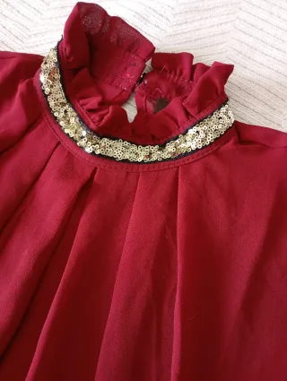 Blusa cuello mao con lentejuelas