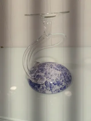 Cuenco de cristal Michelangelo azul y transparente