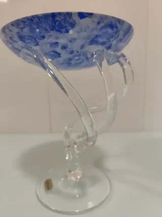 Cuenco de cristal Michelangelo azul y transparente