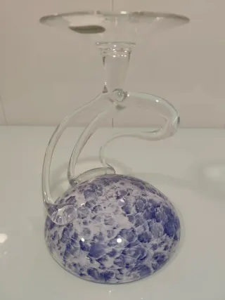 Cuenco de cristal Michelangelo azul y transparente