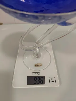 Cuenco de cristal Michelangelo azul y transparente