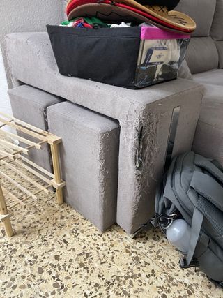 Sofá modular gris tela