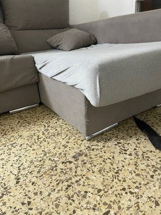 Sofá modular gris tela