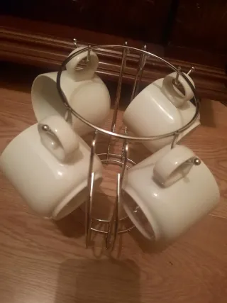 4 Tazas con Soporte