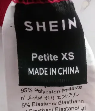 Vestido Shein Rojo Fruncido