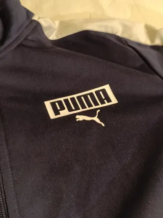 Chaqueta Puma cremallera azul y blanca T.XL niño