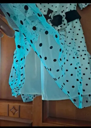 Vestido niña lunares blanco y negro