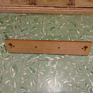 Perchero madera vintage porcelana