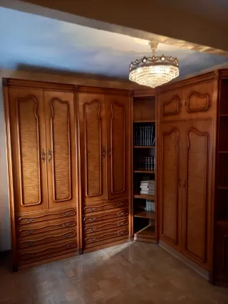 Armario de madera con cama abatible