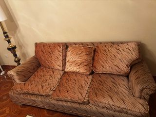 Sofá de tela y relleno de plumas retro