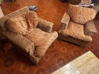 Sofá de tela y relleno de plumas retro