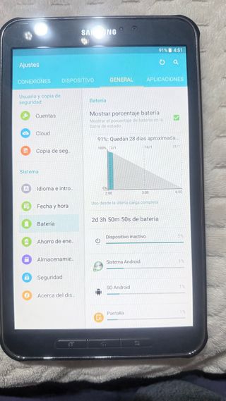 Samsung Galaxy Tab Active Plata con su estuche