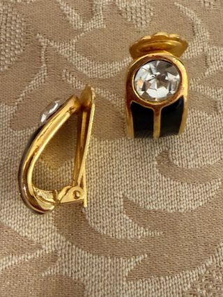 Pendientes vintage oro y negro