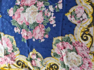 Foulard seta vintage blu e rosa