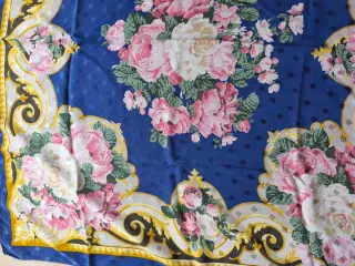 Foulard seta vintage blu e rosa