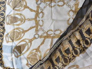 Foulard seta vintage oro e bianco