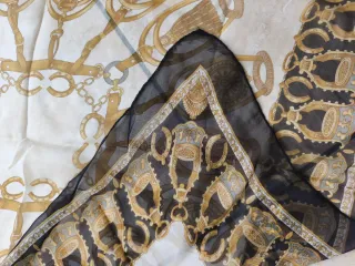 Foulard seta vintage oro e bianco