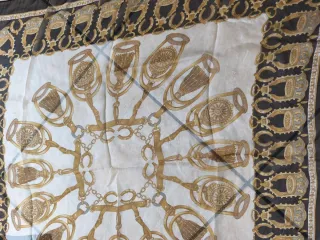 Foulard seta vintage oro e bianco