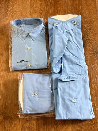 3 Camisas de trabajo azules