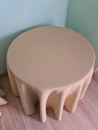 Mesa camilla redonda con cristal