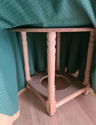 Mesa camilla redonda con cristal