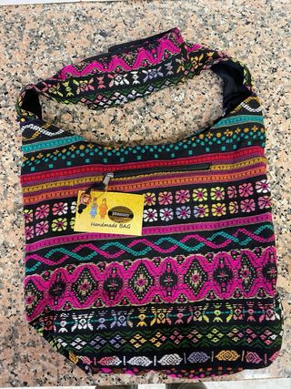 Bolso grande tejido multicolor