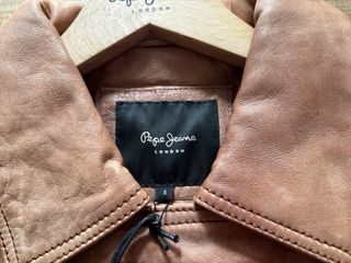 Cazadora Piel Marrón forrada Pepe Jeans Talla S